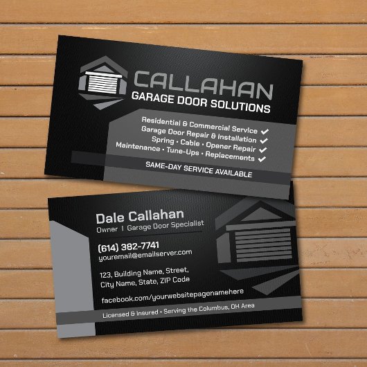 Carte De Visite Solutions de portes de garage modernes