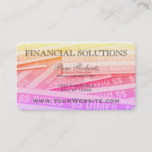 Carte De Visite Solutions financières colorées (Devant)