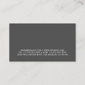 Carte De Visite Sombre minimale (Dos)