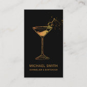 Carte De Visite Sommelier Bartender Cocktail discothèque (Devant)