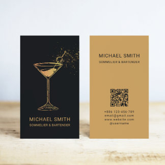 Carte De Visite Sommelier Bartender Cocktail discothèque