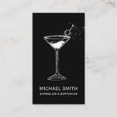 Carte De Visite Sommelier Bartender Cocktail discothèque (Devant)
