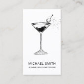 Carte De Visite Sommelier Bartender Cocktail discothèque (Devant)