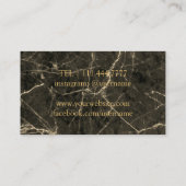 Carte De Visite Sommelier de bar moderne en marbre foncé (Dos)