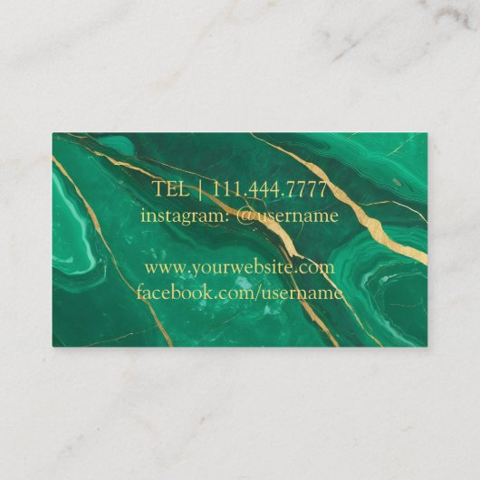 Carte De Visite Sommelier de bar moderne en marbre foncé (Dos)