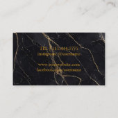 Carte De Visite Sommelier de bar moderne en marbre foncé (Dos)
