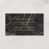 Carte De Visite Sommelier de marbre foncé moderne de barman de vin (Dos)