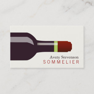 Carte De Visite Sommelier en bouteille de vin rouge