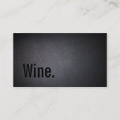 Carte De Visite Sommelier minimaliste professionnel du vin noir (Devant)