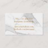 Carte De Visite Sommelier moderne Bartender en marbre foncé (Dos)