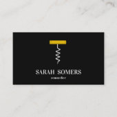 Carte De Visite Sommelier sommelier barman à vis à vin moderne (Devant)