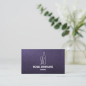 Carte De Visite Sommelier Texture Cuir Violet (Debout devant)