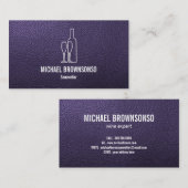 Carte De Visite Sommelier Texture Cuir Violet (Devant / Derrière)