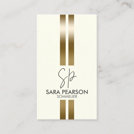 Carte De Visite Sommelier Wine Connoisseur Monogram (Devant)