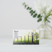 Carte De Visite sommet d'une clôture extérieure en fer noir (Debout devant)