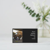 Carte de visite somnolent de chiot de boxeur (Debout devant)