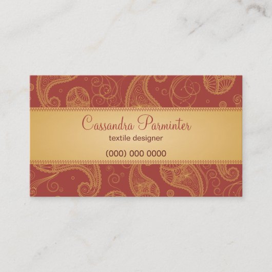 Carte de visite somptueux de Paisley (Devant)