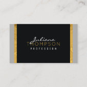 Carte De Visite son élégant luxe noir, or et gris (Devant)