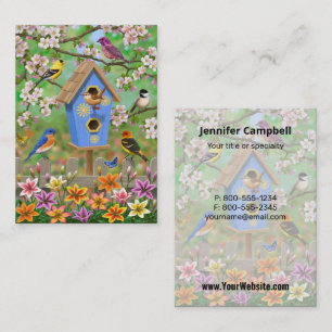 Carte De Visite Songbirds Lily Garden Birdhouse