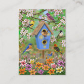 Carte De Visite Songbirds Lily Garden Birdhouse (Devant)