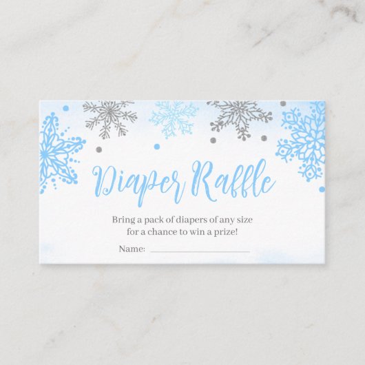 Carte De Visite Sonnette du Baby shower de flocon de neige (Devant)