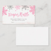 Carte De Visite Sonnette du Baby shower de flocon de neige (Devant / Derrière)