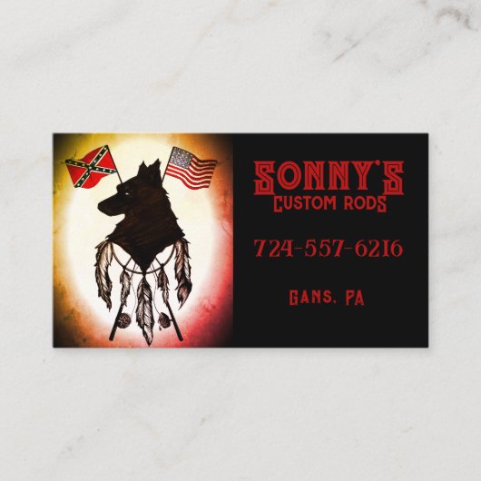 Carte De Visite Sonny's Custom Rods (Devant)
