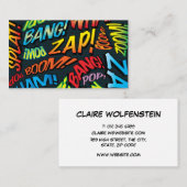 Carte De Visite Sons d'art pop comique personnalisé (Devant / Derrière)