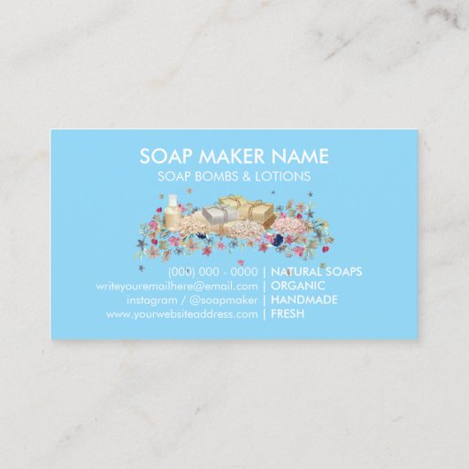 Carte De Visite Sons naturels bleu (Dos)