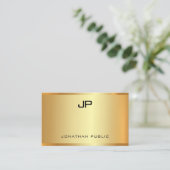 Carte De Visite Sophisticated Gold Look Modèle élégant moderne (Debout devant)