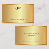 Carte De Visite Sophisticated Gold Look Modèle élégant moderne (Devant / Derrière)
