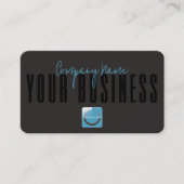 Carte De Visite Sophisticated Modern Black Blue Logo Generic (Devant)
