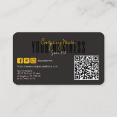 Carte De Visite Sophisticated Modern Black Yellow Logo Generic (Dos)