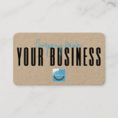 Carte De Visite Sophisticated Modern Kraft Blue Logo Generic  (Devant)
