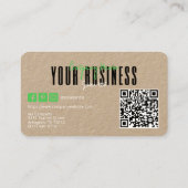 Carte De Visite Sophisticated Modern Kraft Green Logo Generic  (Dos)