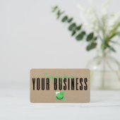 Carte De Visite Sophisticated Modern Kraft Green Logo Generic  (Debout devant)