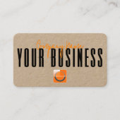 Carte De Visite Sophisticated Modern Kraft Orange Logo Generic  (Devant)