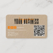 Carte De Visite Sophisticated Modern Kraft Orange Logo Generic  (Dos)