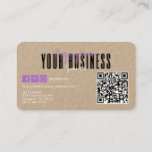 Carte De Visite Sophisticated Modern Kraft  Purple Logo Generic  (Dos)
