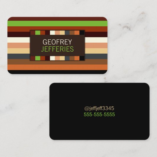 Carte De Visite Sophisticated Stripes Motif (Devant / Derrière)