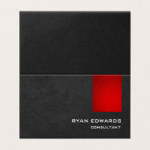 Carte De Visite Sophisticated Stylish Red Grey Pattern Modern (Extérieur déplié)