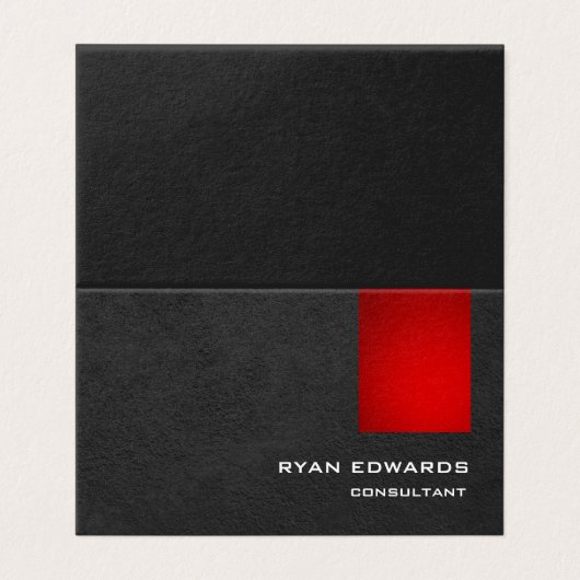 Carte De Visite Sophisticated Stylish Red Grey Pattern Modern (Extérieur déplié)
