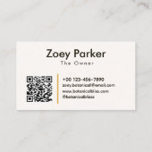 Carte De Visite Sophistication Florale Nature Jaune Arbre Minimali (Dos)