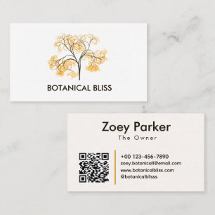 Carte De Visite Sophistication Florale Nature Jaune Arbre Minimali