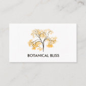 Carte De Visite Sophistication Florale Nature Jaune Arbre Minimali (Devant)