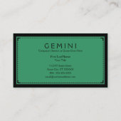 Carte De Visite sophistications de Gémeaux (Dos)