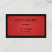 Carte De Visite sophistications rouges (Dos)