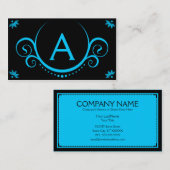 Carte De Visite sophistications turquoises (Devant / Derrière)