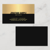 Carte De Visite Sophistiqué Black Gold Moderne Modèle élégant (Devant / Derrière)