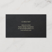 Carte De Visite Sophistiqué | Élégant cuir noir (Dos)